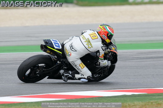 2010-06-26 Misano 1052 Rio - Supersport - Free Practice - Imre Toth -  Honda CBR600RR